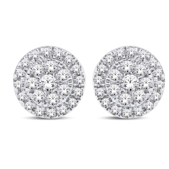 10KT GOLD 0.25CTW FLOWER EARRINGS